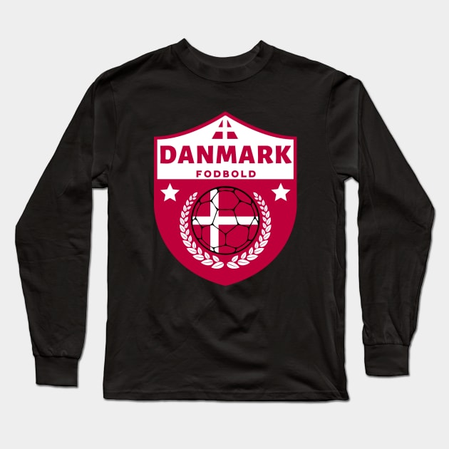 Danmark Fodbold Long Sleeve T-Shirt by footballomatic